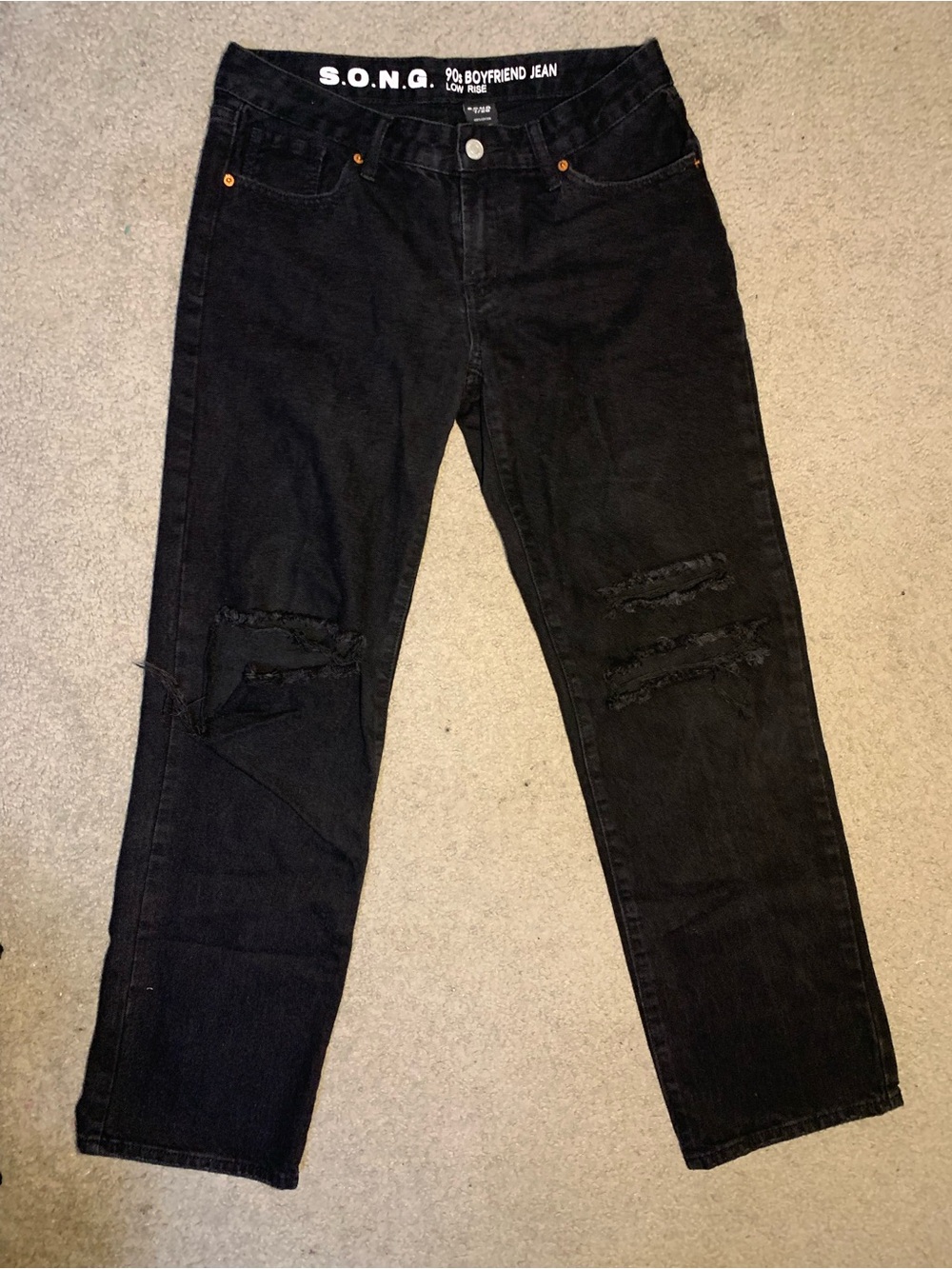 S.O.N.G women’s Black Cotton Jeans - Size 7/28